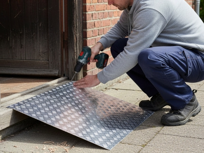 Alu Rampe nach Maß wird installiert